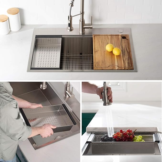 KRAUS Stainless Steel Colander for Workstation Kitchen Sink - Image 5
