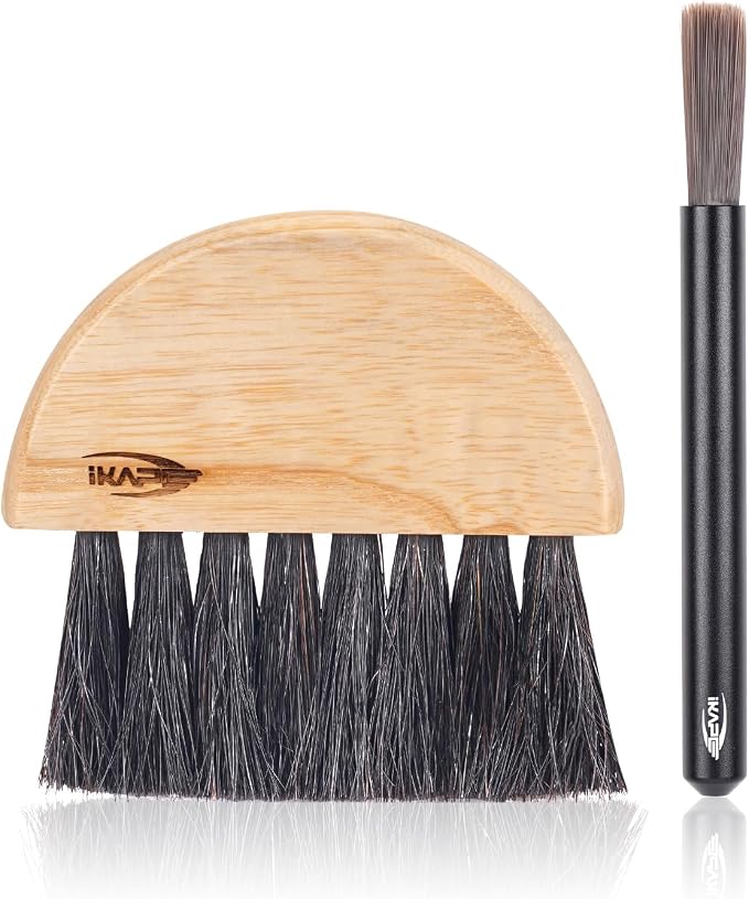 IKAPE Espresso Coffee Accessory, Cleaning Brush Set —— a Fan-Shaped Brush & an by IKAPE