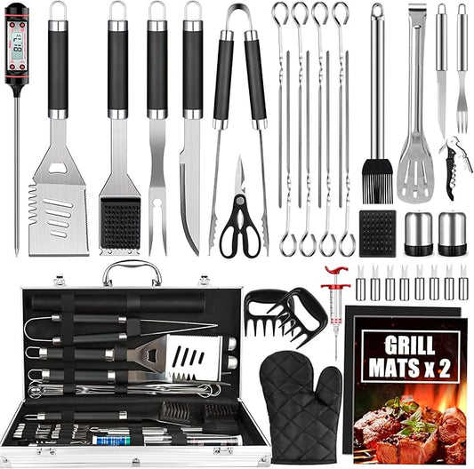 BBQ Grill Accessories Set, Thermometer, Grill Mats by Cifaisi