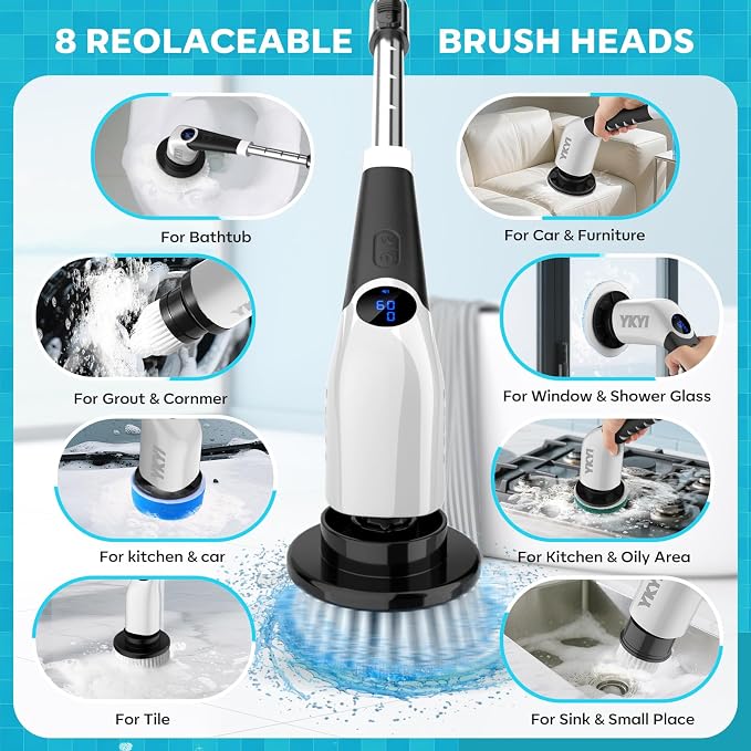 YKYI Electric Spin Scrubber-Cordless Power Scrubber - Image 6