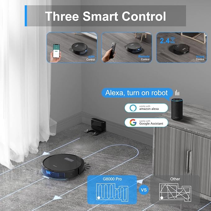 Tikom G8000 Pro Robot Vacuum and Mop Combo, 4500Pa Suction, 150Mins Max - Image 6
