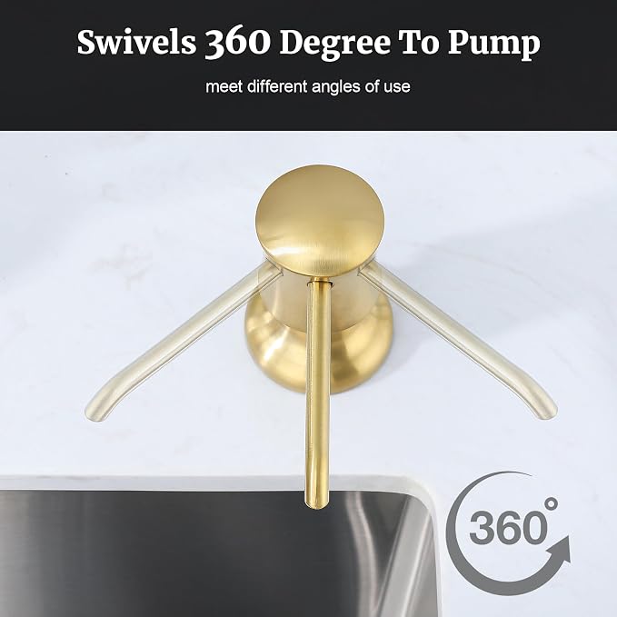 Brushed Gold Sink Soap Dispenser - Image 7