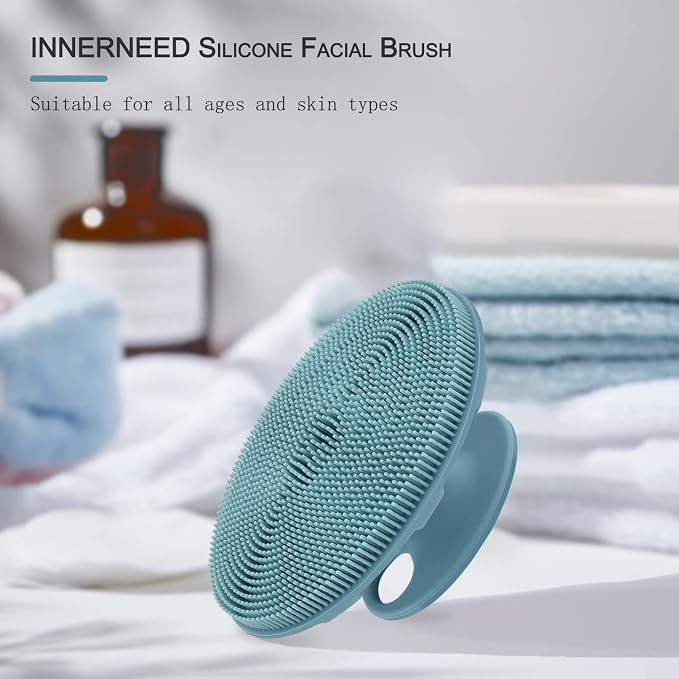 INNERNEED Silicone Face Scrubber, Exfoliating Brush Manual Handheld Facial - Image 5