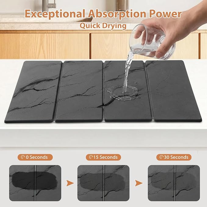 Large Stone Dish Drying Mat for Kitchen Counter - Image 4