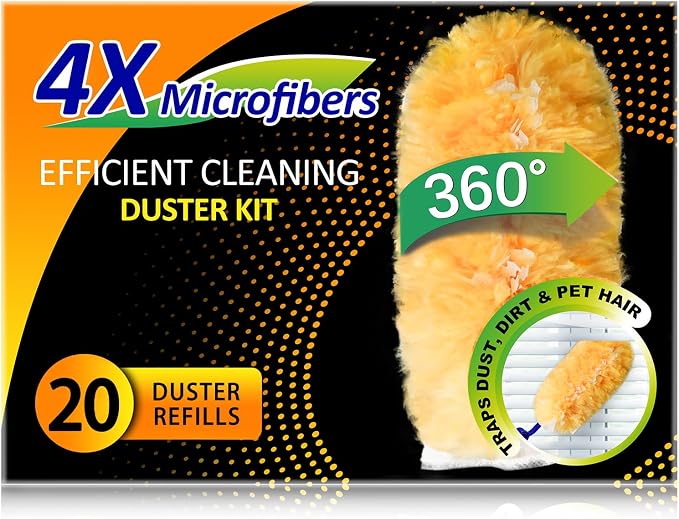 Heavy Duty Multi Surface 360°Heavy Duty 20 Duster Refills & 1 Handle, Compatible by LANARP
