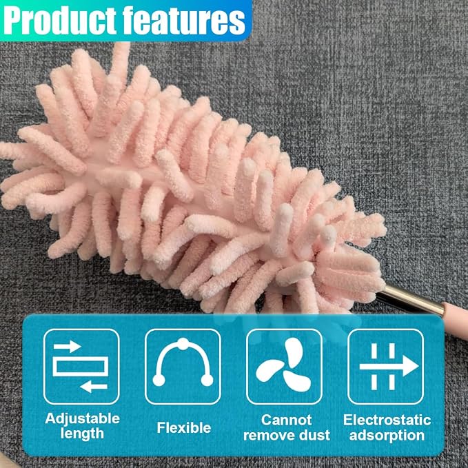 2PCS Car Interior Duster with Extension Pole – Washable Microfiber Dusters - Image 4