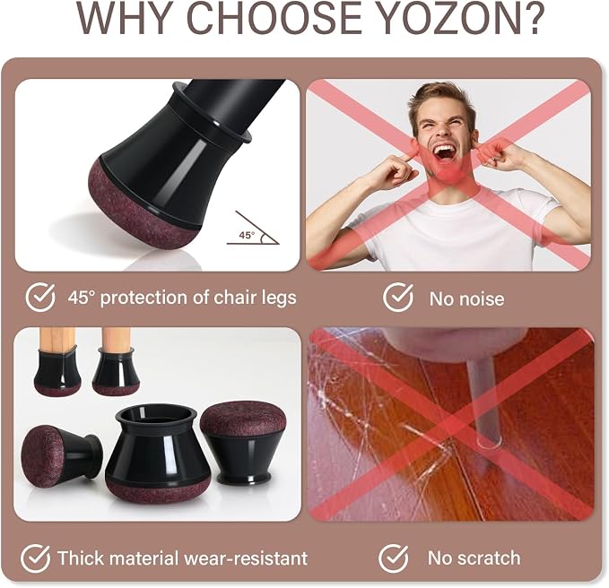 YOZON Small Chair Leg Floor Protectors - Image 5