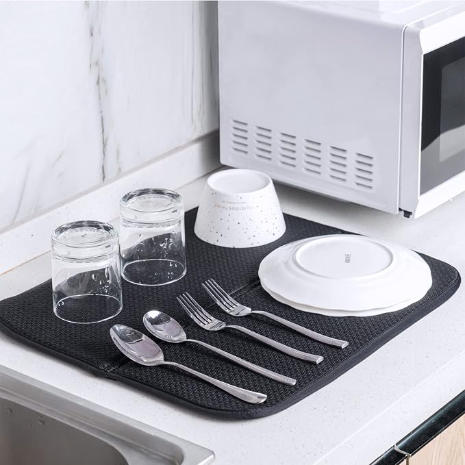 2 Pack Dish Drying Mat, Microfiber Dish Drainer Mat 16x18 inch Large Size Dish - Image 7