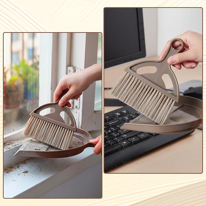 Ouligay Small Broom and Dustpan Set Mini Dustpan and Brush Set Handheld Mini - Image 6