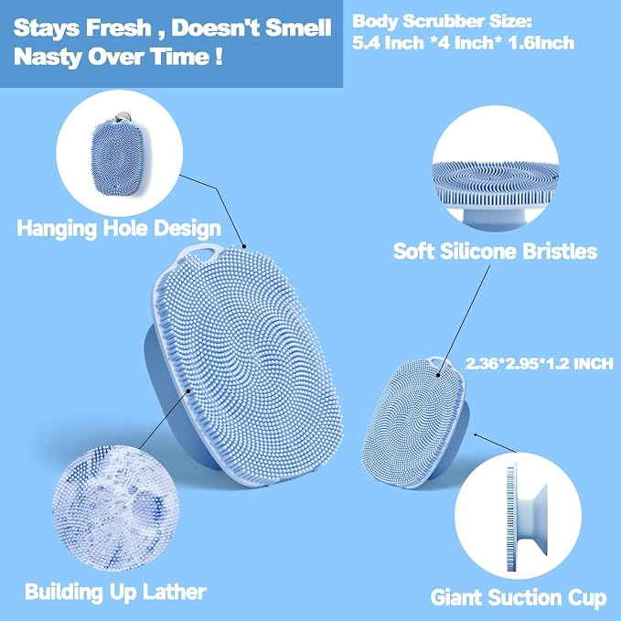 Soft Silicone Body Scrubber Gentle Like a Hand Exfoliating Your Skin and Build - Image 3