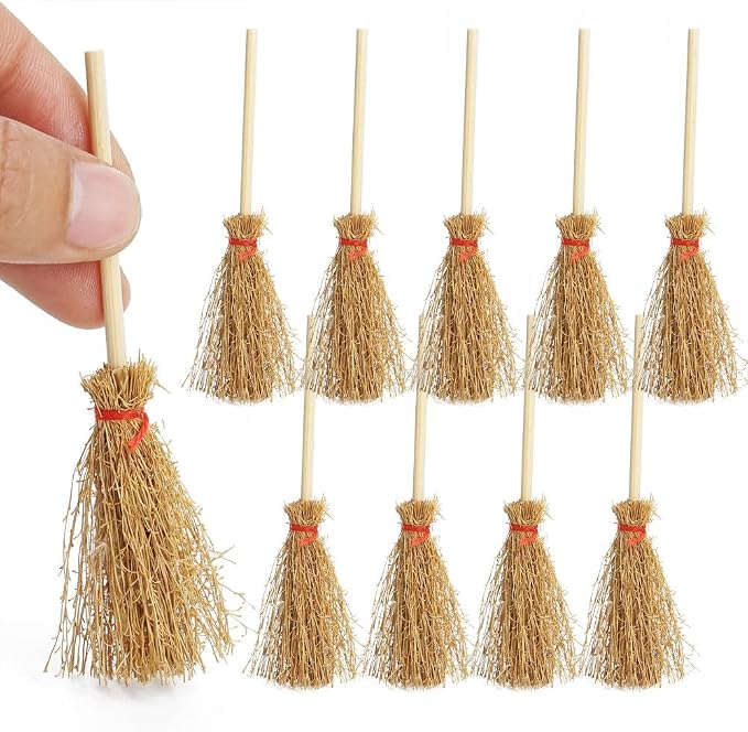 Odoria Dollhouse Straw Broom Miniature by Odoria