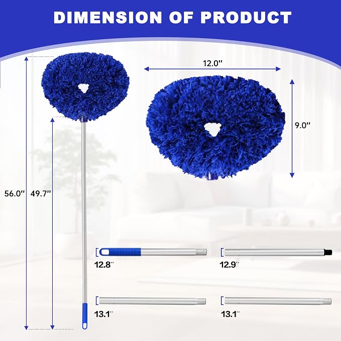 Ceiling Fan Cleaner Duster Reusable Microfiber Ceiling Fan Blade Cleaner - Image 6