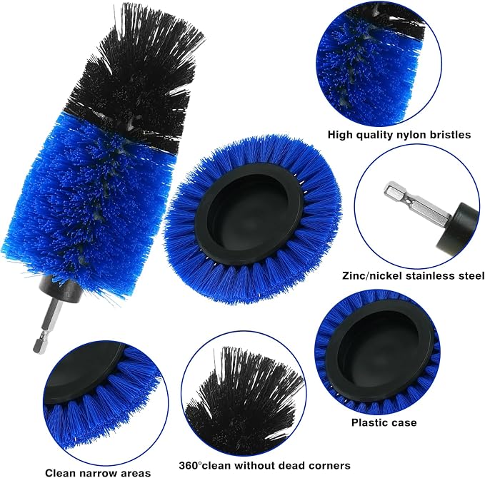 8 Pcs Drill Brush Attachment Set, Power Cleaning Scrub Brush Kit - Image 3