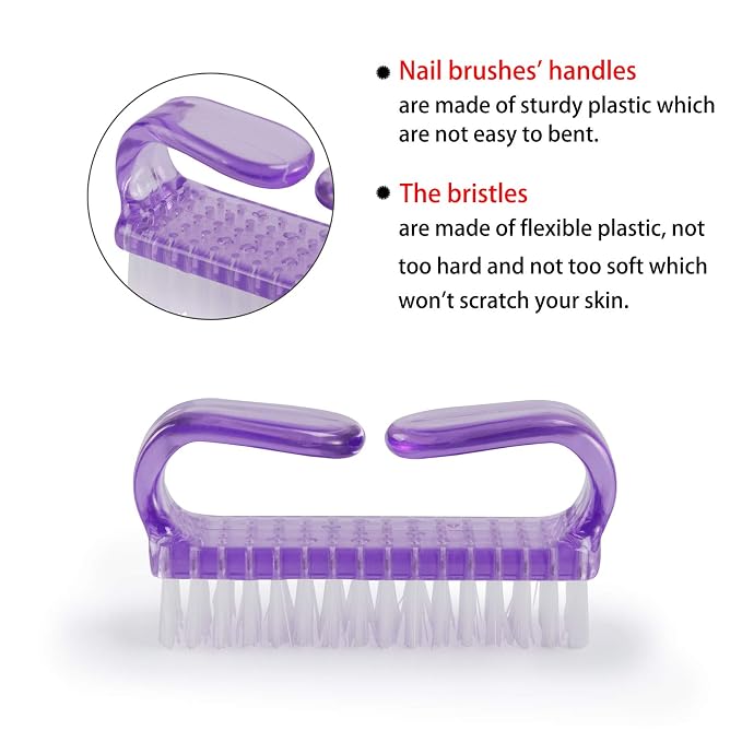 Handle Grip Nail Brush, Hand Fingernail Scrub Cleaning Brushes - Image 3