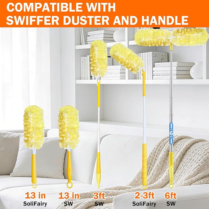 60 Heavy Duty Duster Refills for Swiffer Duster, 3 ft Extendable Handle + 1 - Image 8
