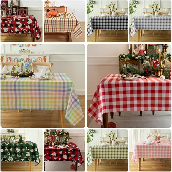 Classic Gingham Buffalo Tablecloth Fabric - Image 7