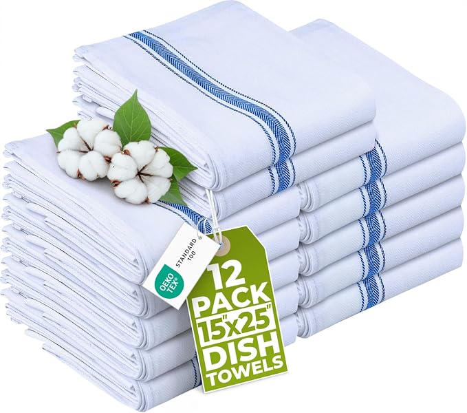 Utopia Towels Blue Dish Towels 100% Ring Spun Cotton Highly Absorbent & by UTOPIATOWELS