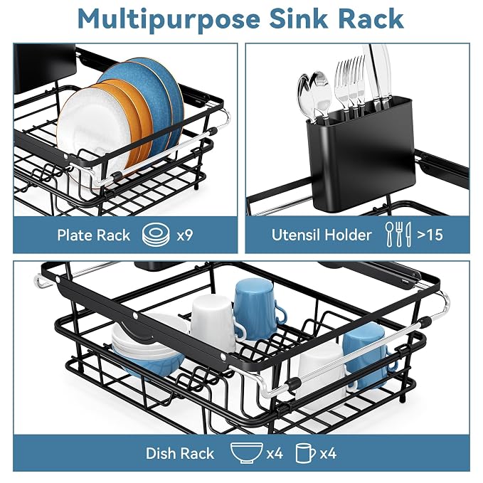 Over the Sink Dish Drying Rack, In Sink Dish Drying Racks, Expandable Dish Rack - Image 5