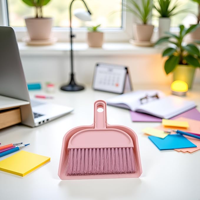 Plastic Mini Broom and Dustpan, Mini Cleaning Brush - Image 3