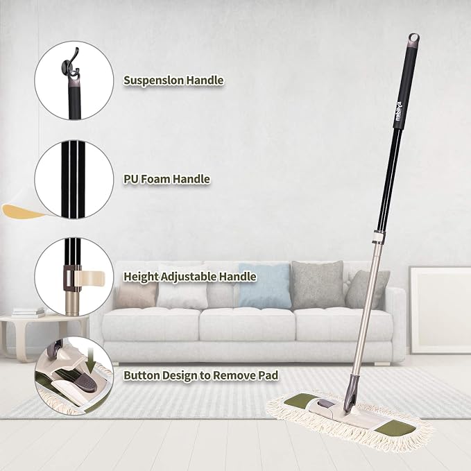 Eyliden Dust Mop with Reusable Washable Pads - Image 7
