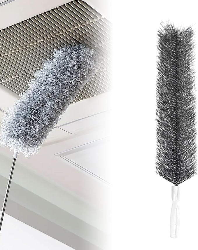 Fenteer Fan Cleaning Brush Bendable Sturdy Portable Cobweb Duster Reusable Dust - Image 2