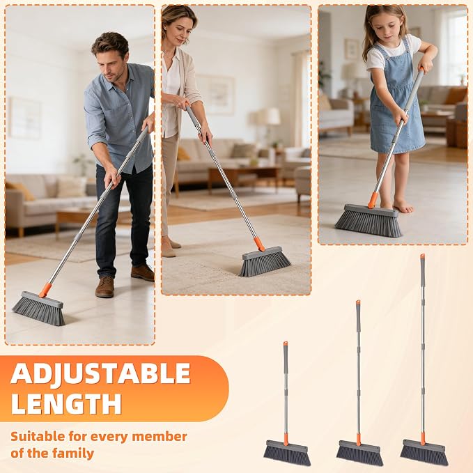 Ease of Assembly Broom and Dustpan Set, Self Cleaning - Image 4