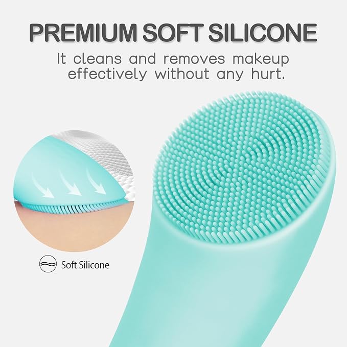 PRITECH Silicone Face Scrubber, Rechargeable Facial Cleansing Brush - Image 7