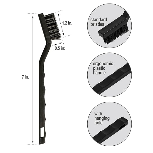 6Pcs Wire Brush Set, Stainless Steel/ Brass/ Nylon Bristle Brushes - Image 5