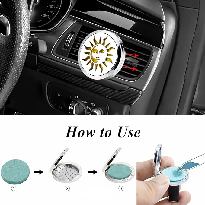 Sun Face Car Diffuser Vent Clip Aromatherapy Essential Oil Car Diffuser Vent - Image 5