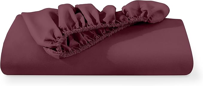 Fitted Bottom Sheet King Size - Premium 1800 Microfiber - Ultra-Soft Hotel Luxury - Deep Pocket - Durable and Long Lasting - Fitted Sheet (King, Burgundy)