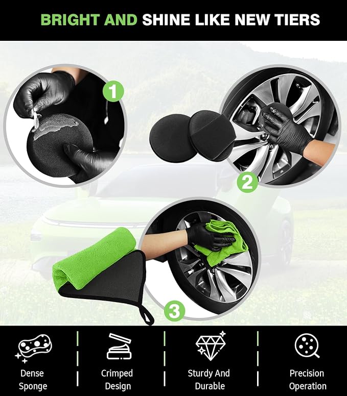 YeewayVeh 8PCS Ultimate Wheel and Tire Brush Kit | 2-Size 360° Bendable Rim - Image 4
