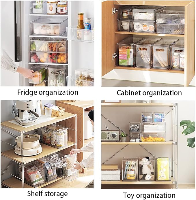 MineSign Stackable Fridge Drawer Pull-Out Bins - Image 6
