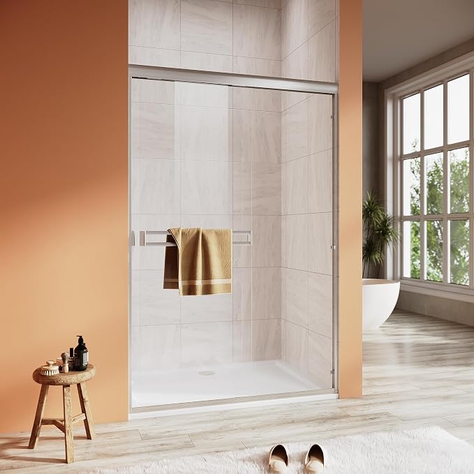 Shower Door 44-48 in. W x 72 in. H, UCALAFEE Semi-Frameless Double Sliding - Image 8