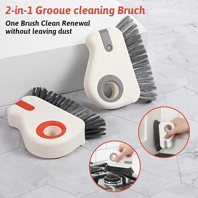 2Pcs 2 in 1 Groove Cleaning Brush, Hard Bristle Window Track Cleaning Tools - Image 6