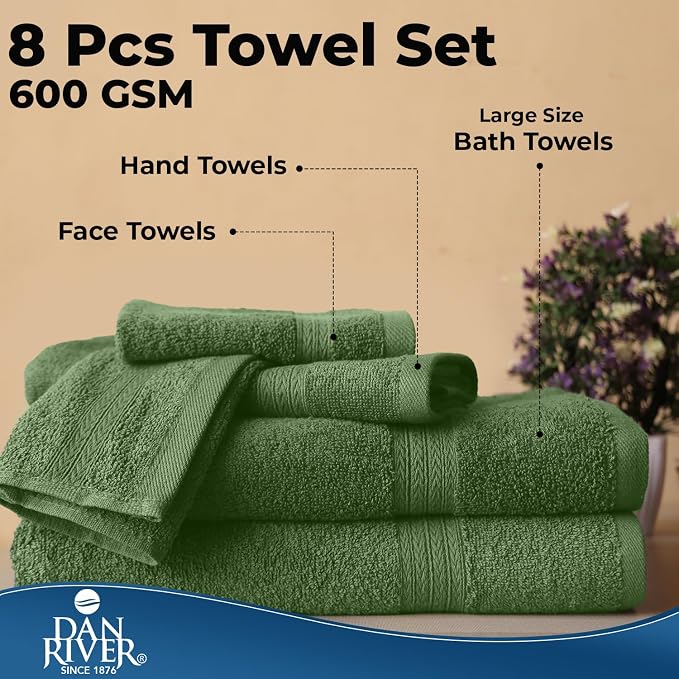 DAN RIVER 8 PC Luxury Bath Towels - Image 7
