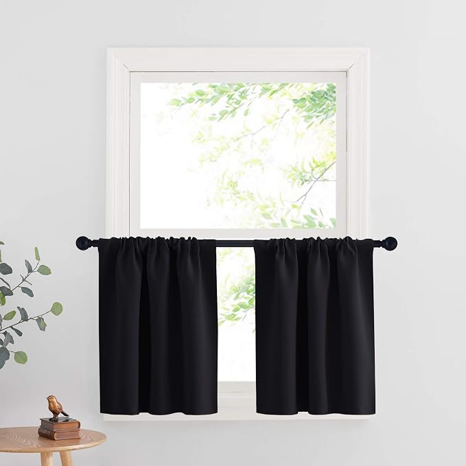 RYB HOME Blackout Curtains for Kitchen, Over Sink Privacy Curtains Window Decor by RYBHOME