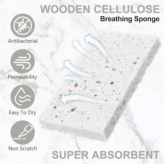 Zhengmy 100 Pieces Sponges Kitchen Compressed Sponges Bulk Natural Dish Sponge - Image 4