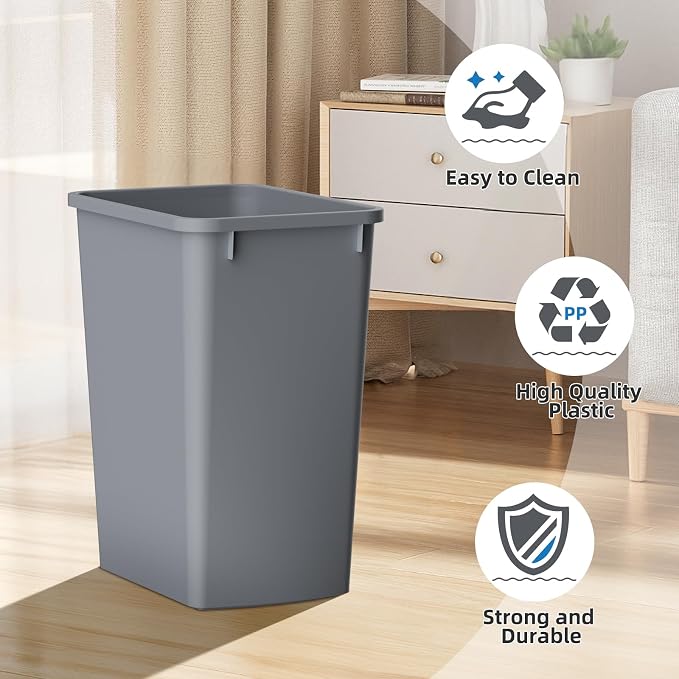 ROOMTEC Lightweight and Durable Slim Trash Can, 35QT Kitchen Trash Can - Image 4