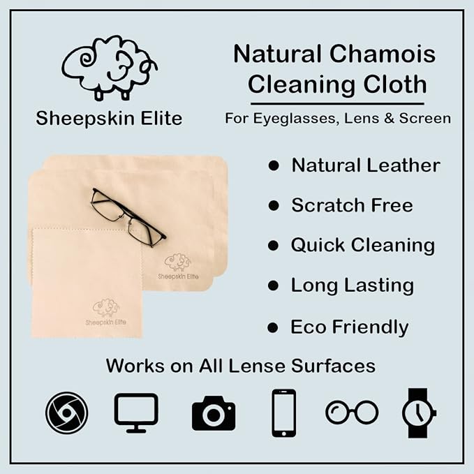 Natural Chamois Leather Eyeglass Cleaning Cloth Camera Lens Cleaning Cloths - Image 3