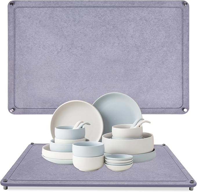 Large Diatomaceous Earth Stone Dish Drying Mats by Unknown