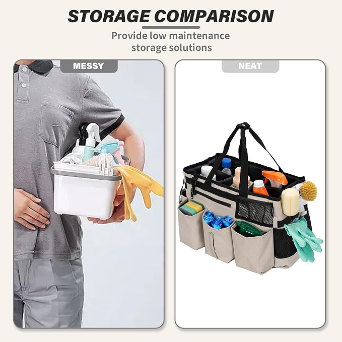 Wearable Cleaning Caddy Bag for Cleaning Supplies, Large Capacity Cleaning - Image 3