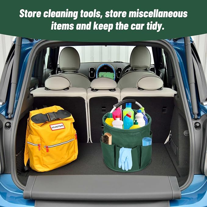17L Portable Cleaning Bucket Organiser, 6 Pockets Foldable Cleaning Caddy - Image 5