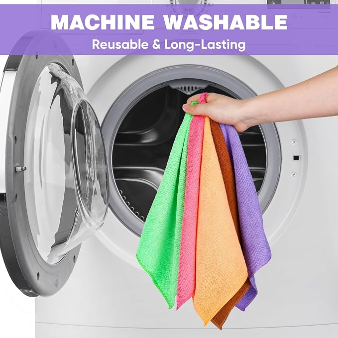 10 Colors Microfiber Cleaning Cloths, 10 Pack Assorted Cleaning Rags, Highly - Image 6
