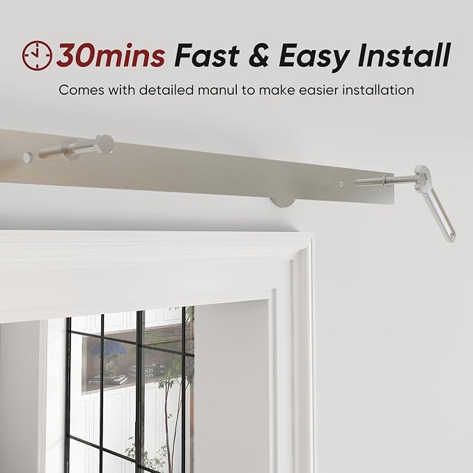 60'' Bi-Fold Sliding Barn Door Hardware Track Kit - Image 6