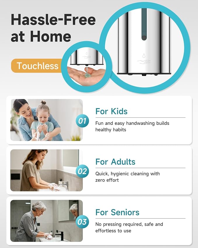 AIKE Automatic Wall Mount Liquid Soap Dispenser, Commercial Stainless Steel - Image 6