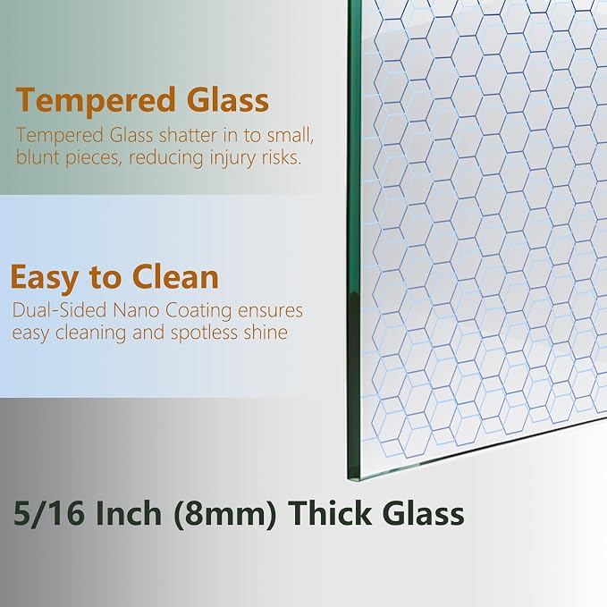 56-60" W x 76" H Double Sliding Frameless Shower Glass Door, 5/16" ANSI & SGCC - Image 4
