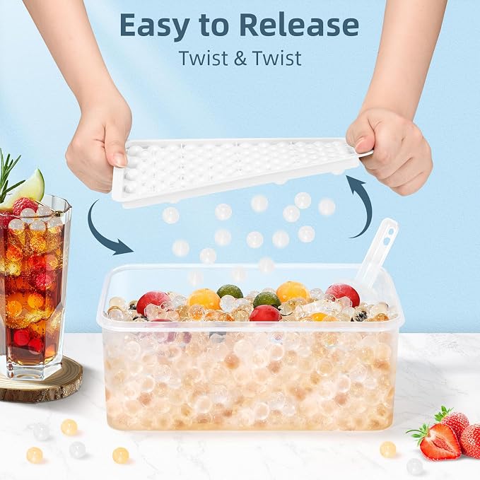 WIBIMEN Mini Ice Cube Trays, Small Tiny Round Pebble Crushed Nugget Ice Trays - Image 2