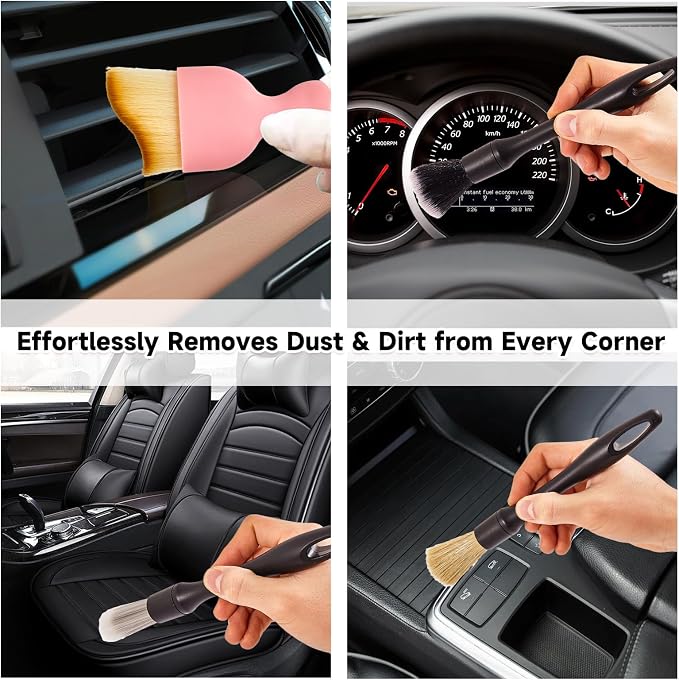 Car Detailing Brush Set, Dust Blower, Cleaning Gel, Microfiber Towel – - Image 3