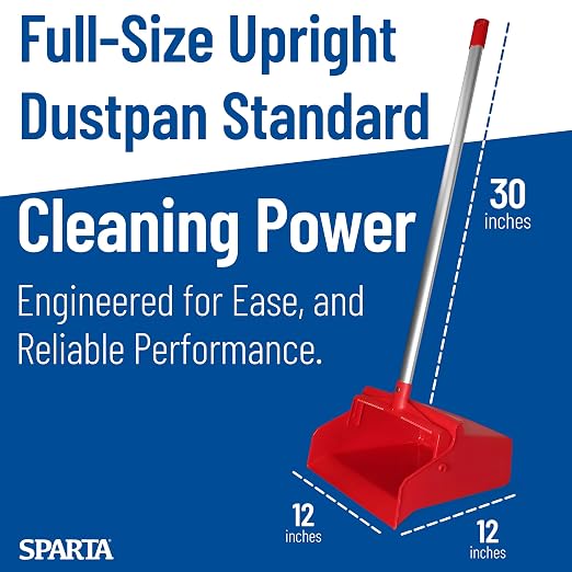 SPARTA Upright Dustpan with Aluminum Handle, Serrated Edge - Image 5