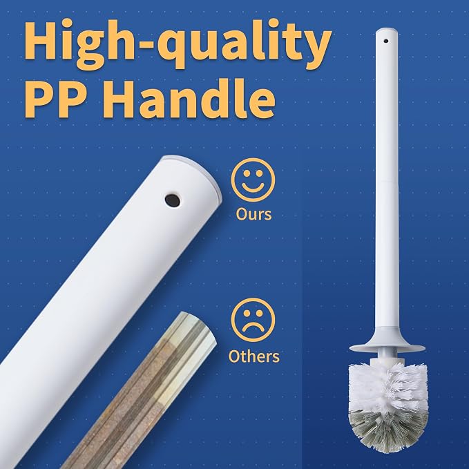 BOOMJOY Toilet Bowl Brush and Holder, 2 Pack Toilet Brush and Holder Set - Image 6